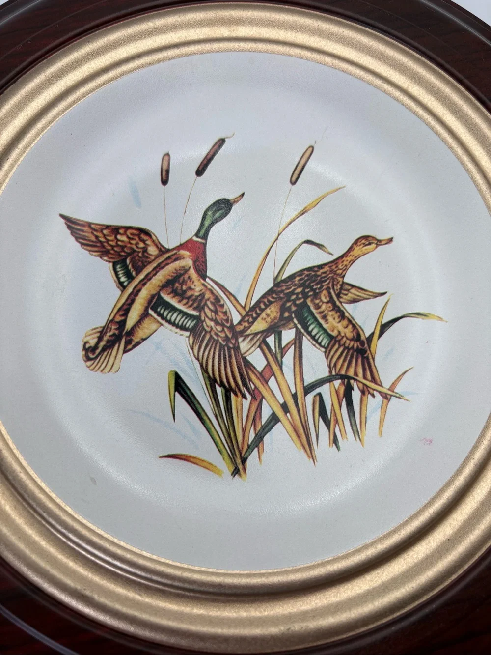 Mid-century Modern Ducks In Flight Large Round Metal Tin